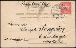 1907 Képeslap Turul 10f Bérmentesítéssel Skóciába - Other & Unclassified