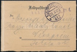 1917 Tábori Posta Levelezőlap "K.u.k. Feldjägerbataillon" + "FP 412 A" - Otros & Sin Clasificación