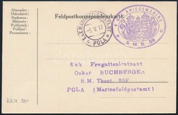 1917 Tábori Levelezőlap "MFP POLA C" + "K.U.K. KRIEGSMARINE S.M.B. 59" - Sonstige & Ohne Zuordnung