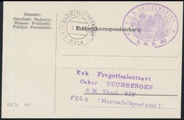 1917 Tábori Levelezőlap "MFP POLA A" + "K.U.K. KRIEGSMARINE S.M.B. 80" - Sonstige & Ohne Zuordnung