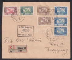 1924 (13. Díjszabás) Légi Ajánlott Levél Bécsbe Ikarusz Bélyegekkel Bérmentesítve / Registered Airmail Cover To Vienna - Otros & Sin Clasificación