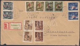 1946 (7. Díjszabás) Ajánlott Levél Romániába 19 Db Bélyeg Vegyes Bérmentesítéssel, Kicsit Felül Bérmentesítve / Register - Other & Unclassified