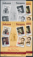 ** 1999 Ifj. Johann Strauss Halálának 100. évfordulója 4 Db-os Emlékív Garnitúra Azonos Sorszámmal - Autres & Non Classés