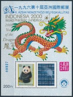 ** 2000 Indonesia 2000 - A Sárkány éve Emlékív Arany Felülnyomással, Az Arany Szín Részleges Gépszínátnyomatával - Autres & Non Classés