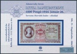 ** 2006/9 Ritka Bankjegyeink 1000 Pengő Emlékív - Autres & Non Classés