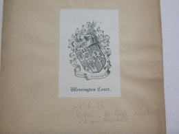 Ex-libris Illustré Héraldique XIXème - WESSINGTON COURT - Exlibris