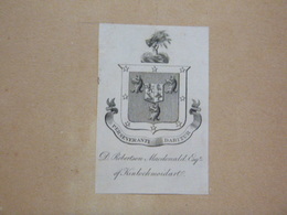 Ex-libris Illustré Héraldique XIXème - D. ROBERTSON MACDONALD Esqr Of Kinlochmoidart - Ex-libris