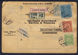 1917 Csomagszállító Törökországba / Parcel Card To Turkey - Otros & Sin Clasificación