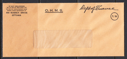 Canada 1962 OHMS - Dept. Of Finance, Used Cover, Sc# ,SG - Cartas & Documentos