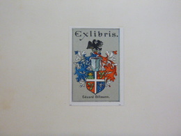 Petit Ex-libris Illustré Héraldique XIXème - EDUARD DILLMAN - Bookplates