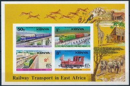 ** 1976 Vasúti Közlekedés Kelet-Afrikában Vágott Blokk Mi 3 - Autres & Non Classés
