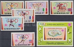 ** 1972 Nyári Olimpia, München Vágott Sor Mi 826 B-831 B + Vágott Blokk Mi 60 B - Autres & Non Classés