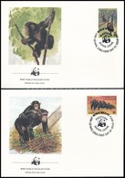 1983 WWF Csimpánzok Sor 4 Db FDC-n Mi 713-716 - Sonstige & Ohne Zuordnung