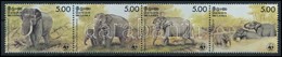 ** 1986 WWF Elefántok Négyescsík, WWF Elephants Stripe Of 4 Mi 753-756 - Otros & Sin Clasificación