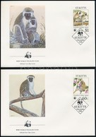 1986 WWF: Etióp Majom Sor Mi 184-187 4 Db FDC-n - Autres & Non Classés