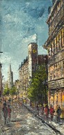 Francois Jelzéssel: Városi Utcakép. Olaj, Vászon, Keretben, 60×30 Cm - Autres & Non Classés