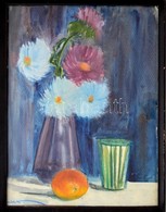 Modok M. Jelzéssel: Virágok. Akvarell, Papír, üvegezett Fa Keretben, 46x34,5 - Autres & Non Classés
