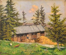 Nowinszky Jenő (1884-?): Menedékház. Olaj, Karton, Jelzett, 26×31,5 Cm - Autres & Non Classés