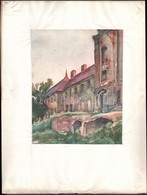 Sostarics Lajos (1896-1968): Kiscelli Kastély. Akvarell, Papír, Jelzés Nélkül, Kartonra Ragasztva, 23,5×18,5 Cm - Autres & Non Classés