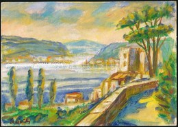 Szecsödy Jelzéssel: Partmenti Táj. Tempera, Karton 15x21 Cm - Autres & Non Classés