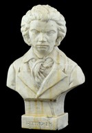 Ludwig Van Beethoven Zeneszerző Lakkozott Gipsz Mellszobra, Büsztje. / Plaster Bust Of Beethowen 29 Cm - Autres & Non Classés