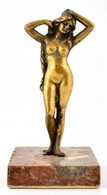 Női Akt. Bronz Figura Márvány Talapzaton. 18 Cm - Sonstige & Ohne Zuordnung