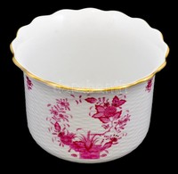 Herendi Indiai Kosár Mintás Porcelán Kaspó, Kézzel Festett, Jelzett, Hibátlan, D: 19 Cm, M: 13,5 Cm - Autres & Non Classés