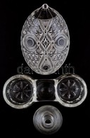 3 Db üveg Tárgy: Sótartó 15x8 Cm, Kis Váza 5 Cm, Kis Tálka 12x3 Cm - Glas & Kristall