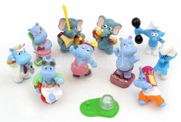 Kinder és Egyéb Figurák (Happy Hippo, Nyaraló Elefántok, Hupikék Törpikék), 10 Db - Otros & Sin Clasificación