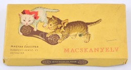 Cca 1960 Macskanyelv, étcsokoládé, Bp., Magyar Édesipar, Budapesti Keksz és Ostyagyár, 15x8x1,5 Cm - Other & Unclassified