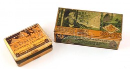 2 Db Régi Sphinx és Khedive Egyiptomi Szivarka Fém Doboz, Kopott állapotban, Sphinx 2x7,5x9 Cm. Khedive 5x6,5x14,5 Cm - Autres & Non Classés