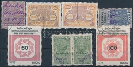 India 1910-től 8 Db Illetékbélyeg 1A-100R Stecklapon - Unclassified