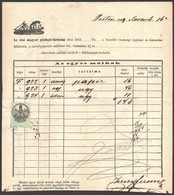 1869 A Első Magyar Gőzhajózási Társaság Honvéd Hajó Fuvarlevele Szakadással / Bill Of Fright Of Middle-Danube Steamship  - Sin Clasificación