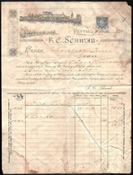 1884 Pettau, Factura Von F.C. Schwab Gyár Német Nyelvű, Fejléces Számlája, Esztergomi Lakos Részére, Foltos, 1 Kr. Osztr - Sin Clasificación