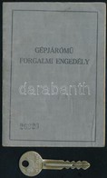 1939 Bp., Gépjármű Forgalmi Engedély + Kulcs - Non Classés