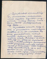 1969 Kisfaludy Stróbl Zsigmond Szobrászművész 2 Oldalas Kézzel írt Levele, Melyben Felajánlja Az őszirózsás Forradalom I - Unclassified