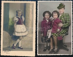 1944 Előtt Készült, Kézzel Színezett 4 Db Fénykép, 13,5x8,7 Cm - Autres & Non Classés