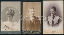 Cca 1900-1910 Műtermi Portrék, 3 Db Keményhátú Fotó Erdélyi Műtermekből, 10,5×6,5 Cm - Autres & Non Classés