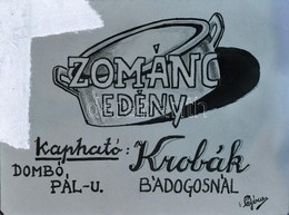 Cca 1930 4 Db Kereskedelmi Reklámokat ábrázoló üvegnegatív. 6x9 Cm - Autres & Non Classés