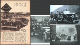 Régi Automobilok Mai Nagyításokon, 3 Db Fénykép + Hozzáadva A Színházi Élet 1937/22. Számából Kiemelt 7 Oldalas Cikket,  - Altri & Non Classificati