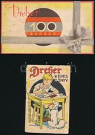 Cca 1939 össz. 2 Db Dreher édesség és Csokoládé Reklám: 1 Db Képeskönyv, Színes Illusztrációkkal, Versikékkel, Szakadáso - Advertising