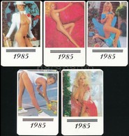 1985 7 Db Erotikus, Szexi Hölgyeket ábrázoló Kártyanaptár - Publicidad