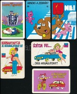 Cca 1975-82 11 Db Karikaturás Kártyanaptár, Közlekedési Figyelmeztetésekkel - Advertising