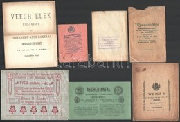 Cca 1900-1910 Vegyes Reklám Tétel, Db:  Bp., Ascher Antal Agyagkályhagyáros Reklám Kártyája, Bp., Veégh Elek úri-divat é - Advertising