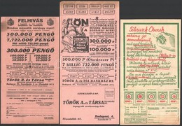 Cca 1931-1940 össz. 3 Db Osztálysorjegy Reklám, 1 Db Kis Szakadásokkal, Mérete Ca. 24,5x12cm, 2 Db Ca. 21,5 X12 Cm - Advertising