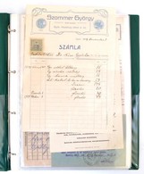 Cca 1840-1940 Szegedi Számlák és Okmányok Gyűjteménye. 53 Db, Mind Különböző Fejléces Számla, Régi Okmány Gyűrűs Berakób - Advertising