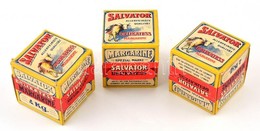 Salvator Delikatess Margarine-os Papírdoboz, 3 Db, Egyen Gyűrődéssel, Kis Sérüléssel, 7x7 Cm - Publicités