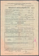 1941-44 össz. 3 Db Judaika és II. Világháborús Tétel: 2 Db A Magyarországi Keresztény Zsidók Szövetsége Kötelező Adatszo - Autres & Non Classés