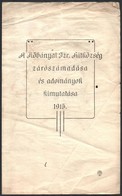 1915 A Kőbányai Izraelita Hitközség Zárószámadása és Adományok Kimutatása - Sonstige & Ohne Zuordnung