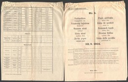 1914 Augusztus 22 Veszteség Lajstrom Nr 5. A Monarchia összes Nyelvén / News About The Injured In WW. 1. 6p. - Autres & Non Classés